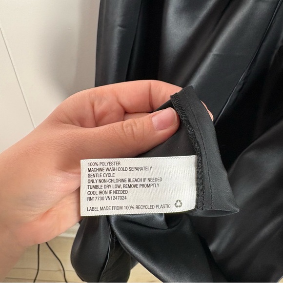 A New Day Black Silky Ruched Front Midi Tea Length Tank Dress XXL 2XL Minimal 2X - Picture 4 of 5